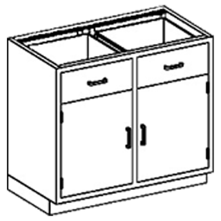 BLICKMAN CASE CABINETS - Base Cabinet 24 1/8"W x 32 3/4"H x 22"D, (2) 1/4-1/2 47" Drawers, Over (1) 1/2-1/2 47" (DROP SHIP ONLY) | Quantity - 1x EA