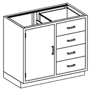 BLICKMAN CASE CABINETS - Base Cabinet 24 1/8"W x 32 3/4"H x 22"D, (2) 1/4-1/2 47" Drawers, Over (1) 1/2-1/2 47" (DROP SHIP ONLY) | Quantity - 1x EA