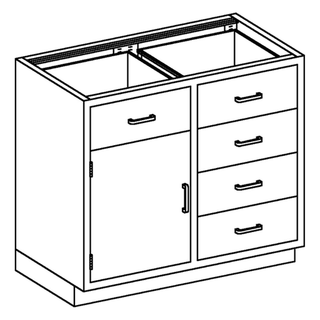 BLICKMAN CASE CABINETS - Base Cabinet 24 1/8"W x 32 3/4"H x 22"D, (2) 1/4-1/2 47" Drawers, Over (1) 1/2-1/2 47" (DROP SHIP ONLY) | Quantity - 1x EA