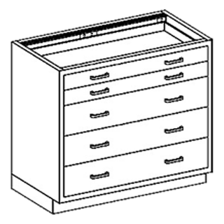 BLICKMAN CASE CABINETS - Base Cabinet 24 1/8"W x 32 3/4"H x 22"D, (2) 1/4-1/2 47" Drawers, Over (1) 1/2-1/2 47" (DROP SHIP ONLY) | Quantity - 1x EA