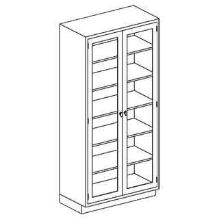 BLICKMAN HIGH CABINETS - High Cabinet 35"W x 84"H x 18"D, (5) Stainless Steel Adjustable Shelves, (1) Sliding Glass Door (DROP SHIP ONLY) | Quantity - 1x EA