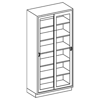 BLICKMAN HIGH CABINETS - High Cabinet 35"W x 84"H x 18"D, (5) Stainless Steel Adjustable Shelves, (1) Sliding Glass Door (DROP SHIP ONLY) | Quantity - 1x EA