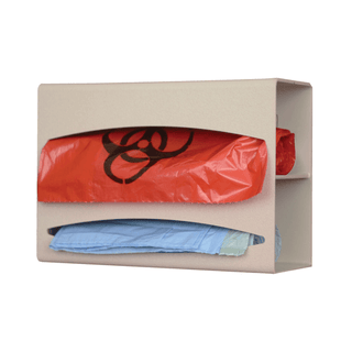 MARKETLAB BOWMAN BAG DISPENSERS - Bag Dispenser, Single, Holds One Roll of Bags up to 9" Long, Two-Way Keyholes For Vertical Or Horizontal Wall Mounting, Quartz ABS Plastic, 10 1/8"Wx 3 5/8"H x 3 15/16"D (Made in USA) | Quantity - 1x EA