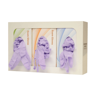 MARKETLAB BOWMAN TRIPLE GLOVE DISPENSERS - Glove Box Dispenser, Triple, Holds Three Boxes of Gloves, Two-Way Keyholes For Vertical or Horizontal Wall Mounting, White Powder Coated Steel, 15 13/16"W x 10"H x 3 13/16"D (Made in USA) | Quantity - 1x EA