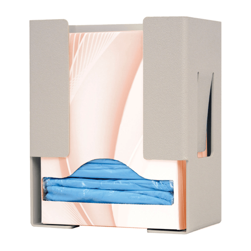 MARKETLAB BOWMAN GOWN DISPENSER - Gown Dispenser, Universal Boxed (Thumbs-up), Holds a Variety of Boxed Disposable Isolation Gowns, Keyholes For Wall Mounting, Quartz ABS Plastic, 7 15/16"W x 9 7/8"H x 4 15/16"D (Made in USA) | Quantity - 1x EA