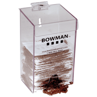 MARKETLAB BOWMAN HAIRNET DISPENSER - Hairnet Dispenser, Holds Individual Hairnets Packages in Bulk Quantity, Hinged Lid, Keyholes For Wall Mounting or Counter Positioning, Clear PETG Plastic, 4 7/16"W x 8"H x 3 15/16"D (Made in USA) | Quantity - 1x EA