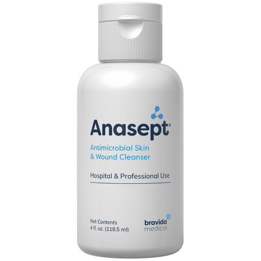 BRAVIDA MEDICAL ANASEPT SKIN & WOUNDAnasept Antimicrobial Skin & Wound Cleanser, 4oz, Dispensing Cap, 24/cs (220 cs/plt) | Quantity - 1x CS