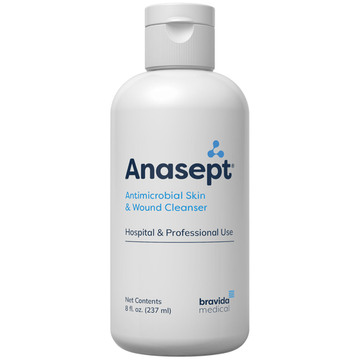 BRAVIDA MEDICAL ANASEPT SKIN & WOUNDAnasept Antimicrobial Skin & Wound Cleanser, 8oz, Dispensing Cap, 12/cs (192 cs/plt) | Quantity - 1x CS