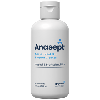 BRAVIDA MEDICAL ANASEPT SKIN & WOUND - Anasept Antimicrobial Skin & Wound Cleanser, 8oz, Dispensing Cap, 12/cs (192 cs/plt) | Quantity - 1x CS