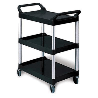 BUNZL/RUBBERMAID CARTS - 3424 Utility Cart, Black (DROP SHIP ONLY) ($1250 Minimum Order Mix & Match with Prepaid Freight to Remain at $1250) (Freight Added to Any Order Outside of Bunzl's Delivery Area) | Quantity - 1x EA