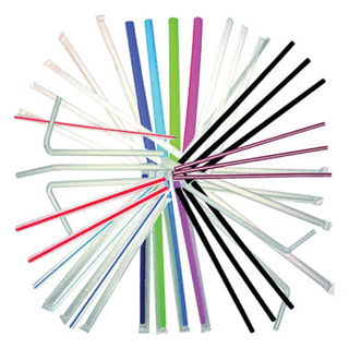 BUNZL/PRIMESOURCE STRAWS - White Flex Jumbo Straws, 7", Wrapped, 400/slv, 25 slv/cs (DROP SHIP ONLY) ($1250 Minimum Order Mix & Match with Prepaid Freight to Remain at $1250) (Freight Added to Any Order Outside of Bunzl's Delivery Area) | Quantity - 1x CS