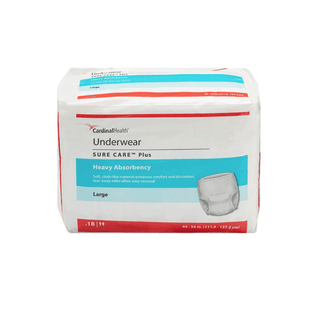 CARDINAL HEALTH SURECARE PROTECTIVE UNDERWEAR - Protective Underwear, Large (44"-54"), Heavy Absorbency, 18/bg, 4 bg/cs | Quantity - 1x CS