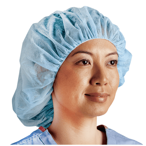 CARDINAL HEALTH HEAD COVERS - Comfort Bouffant Cap, Regular, 21, Blue, 100/bx, 10 bx/cs | Quantity - 1x CS