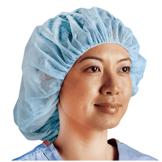 CARDINAL HEALTH HEAD COVERS - Comfort Bouffant Cap, Regular, 21, Blue, 100/bx, 10 bx/cs (Continental US Only) | Quantity - 1x CS