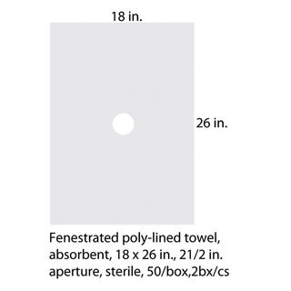CARDINAL HEALTH OPERATING ROOM TOWELS - Towel, OR, Drape with Adhesive Strip, Non-Absorbent, Blue, 15 x 26, Sterile, 2/pk, 120 pk/cs | Quantity - 1x CS