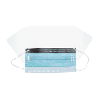 CARDINAL HEALTH ASTM LEVEL 3 PROCEDURE & SURGICAL MASKS - Surgical Mask, Tie-On, Pleated, Foam Anti-Fog, Integrated Eyeshield with Anti-Glare, Mediterranean Blue, 25/bx, 4 bx/cs(On Vendor Allocation - Availibility May Be Limited) | Quantity - 1x CS