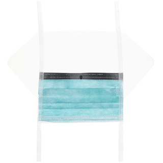 CARDINAL HEALTH ASTM LEVEL 3 PROCEDURE & SURGICAL MASKS - Surgical Mask, Tie-On, Pleated, Foam Anti-Fog, Integrated Eyeshield with Anti-Glare, Mediterranean Blue, 25/bx, 4 bx/cs(On Vendor Allocation - Availibility May Be Limited) | Quantity - 1x CS