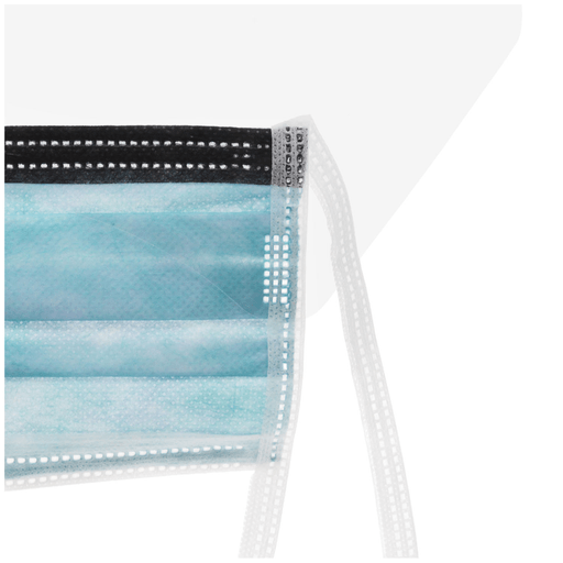 CARDINAL HEALTH ASTM LEVEL 3 PROCEDURE & SURGICAL MASKS - Surgical Mask, Tie-On, Pleated, Foam Anti-Fog, Integrated Eyeshield, Mediterranean Blue, 25/bx, 4 bx/cs(On Vendor Allocation - Availibility May Be Limited) | Quantity - 1x CS