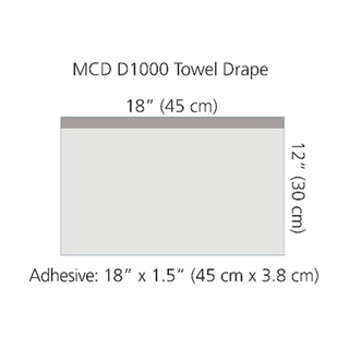 CARDINAL HEALTH PROCEDURE DRAPES - Towel Drape, Small, with Adhesive, 18 x 12, Sterile, 10/cs (Continental US Only) | Quantity - 1x CS