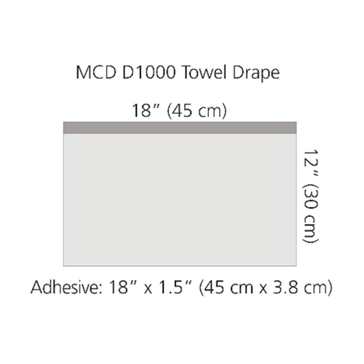 CARDINAL HEALTH PROCEDURE DRAPESTowel Drape, Small, with Adhesive, 18 x 12, Sterile, 10/cs | Quantity - 1x CS