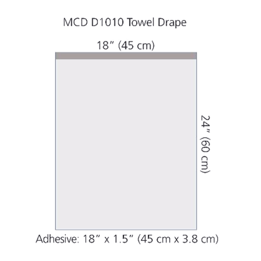 CARDINAL HEALTH PROCEDURE DRAPESTowel Drape, with Adhesive, 18 x 23,  Sterile, 10/cs | Quantity - 1x CS