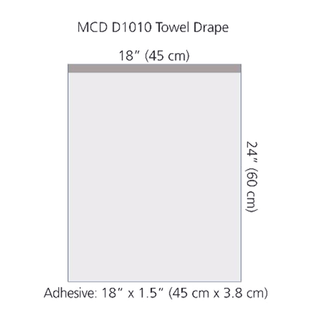 CARDINAL HEALTH PROCEDURE DRAPES - Towel Drape, with Adhesive, 18 x 23,  Sterile, 10/cs (Continental US Only) | Quantity - 1x CS