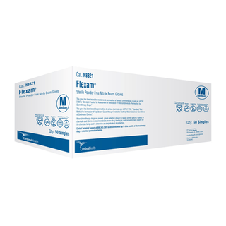 CARDINAL HEALTH FLEXAM NITRILE POWDER-FREE EXAM GLOVES - Glove, Nitrile Exam, Small, Powder-Free (PF), Blue, Sterile, Singles, 50/bx, 5 bx/cs (Continental US Only) | Quantity - 1x EA