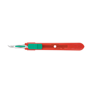CINCINNATI SAFETY SCALPELS - Safety Scalpels, Swann Morton, Stainless Steel, Red Handle, Size 10, Disposable, Sterile, 25/bx (DROP SHIP ONLY) | Quantity - 1x BX
