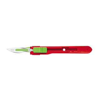 CINCINNATI SAFETY SCALPELS - Safety Scalpels, Swann Morton, Stainless Steel, Red Handle, Size 10, Disposable, Sterile, 25/bx (DROP SHIP ONLY) | Quantity - 1x BX