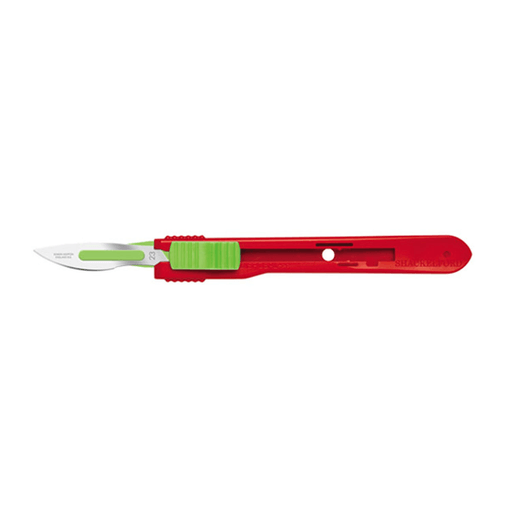CINCINNATI SAFETY SCALPELS - Safety Scalpels, Swann Morton, Stainless Steel, Red Handle, Size 10, Disposable, Sterile, 25/bx (DROP SHIP ONLY) | Quantity - 1x BX