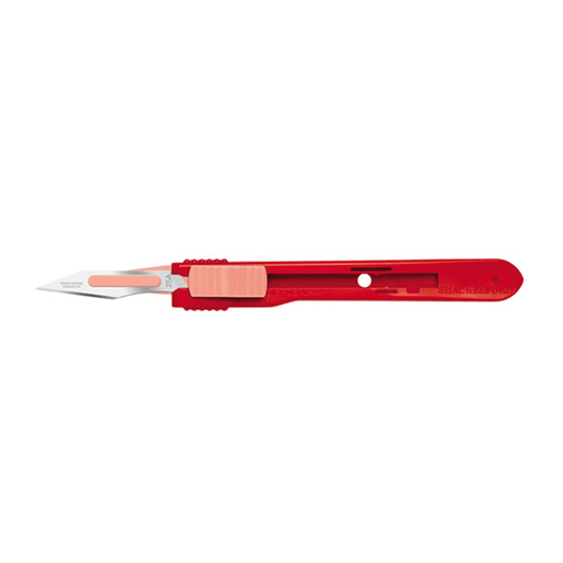CINCINNATI SAFETY SCALPELS - Safety Scalpels, Swann Morton, Stainless Steel, Red Handle, Size 10, Disposable, Sterile, 25/bx (DROP SHIP ONLY) | Quantity - 1x BX