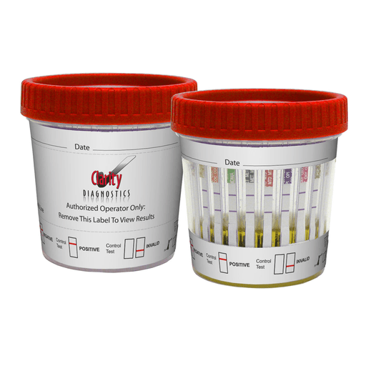CLARITY DIAGNOSTICS DRUGS OF ABUSEClarity 11 Parameter, Drug Test Cup, CLIA Waived, 25/bx, COC, AMP, OPI300, MET, PCP, BAR, BZO, MTD, MDMA, TCA, OXY | Quantity - 1x BX
