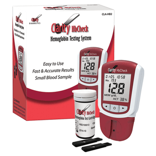 CLARITY DIAGNOSTICS HEMOGLOBIN - Clarity HbCheck Hemoglobin Meter, CLIA Waived, Includes: (1) Hemoglobin Meter, Quick Start & Reference Guide, Manual, | Quantity - 1x EA