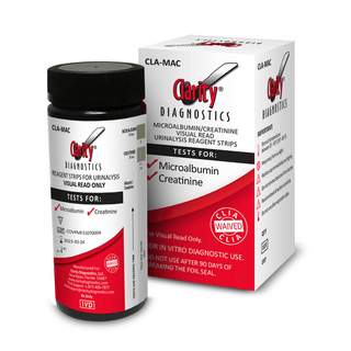 CLARITY DIAGNOSTICS URINALYSIS - Clarity Visual Read ONLY, Micro-Albumin Creatinine Strips, 25strips/btl (Made in USA) | Quantity - 1x BTL