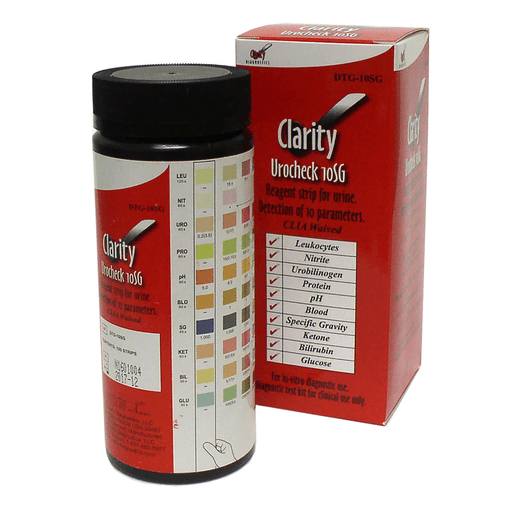 CLARITY DIAGNOSTICS URINALYSIS - Clarity Urocheck, 10SG, CLIA Waived, 100/bx | Quantity - 1x BX