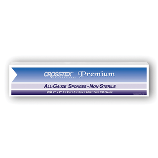 CROSSTEX ALL GAUZE PREMIUM NON-STERILE SPONGESSponge, 2" x 2", 12-Ply, 8000/cs | Quantity - 1x CS