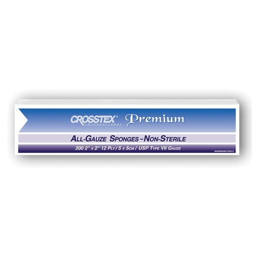 CROSSTEX ALL GAUZE PREMIUM NON-STERILE SPONGESSponge, 2" x 2", 12-Ply, 8000/cs | Quantity - 1x CS