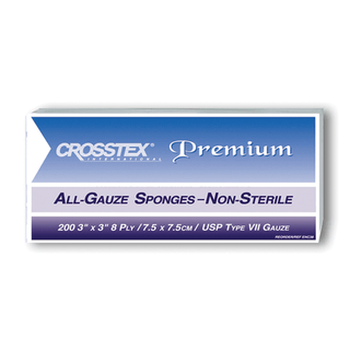 CROSSTEX ALL GAUZE PREMIUM NON-STERILE SPONGES - Sponge, 2" x 2", 8-Ply, 5000/cs | Quantity - 1x CS