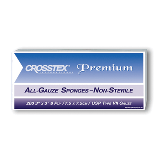 CROSSTEX ALL GAUZE PREMIUM NON-STERILE SPONGESSponge, 3" x 3", 8-Ply, 4000/cs | Quantity - 1x CS