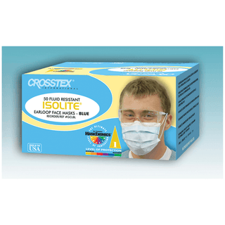 CROSSTEX ISOLITE EARLOOP MASK - Minimum Performance Mask, Latex Free (LF), Blue, 50/bx, 10bx/ctn **Item on Manufacturer Backorder- Limited Inventory when Available** | Quantity - 1x CTN