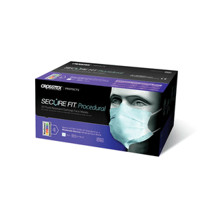 CROSSTEX SECUREFIT PROCEDURAL MASK - ASTM Level 2 Earloop Mask, Blue, 50/bx, 10 bx/ctn | Quantity - 1x CTN