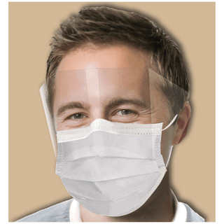 CROSSTEX ULTRA FOGFREE EARLOOP MASK WITH SHIELDASTM Level 3 Mask, Splash Shield, Latex Free (LF), Blue, 25/bx, 4 bx/ctn | Quantity - 1x CTN