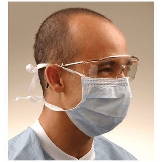 CROSSTEX SURGICAL MASK WITH TIE-ON LACES - ASTM Level 2 Mask with Tie on Laces, Latex Free (LF), Blue, 50/bx, 6 bx/cs | Quantity - 1x CS