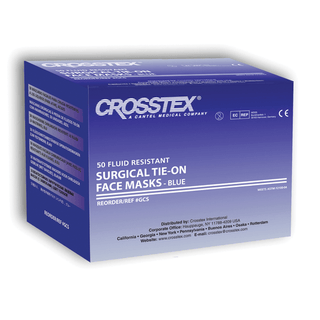 CROSSTEX ADVANTAGE SURGICAL MASK WITH TIE-ON LACES - Mask, Tie-On Laces, Latex Free (LF), Blue, 50/bx, 6 bx/cs | Quantity - 1x CS