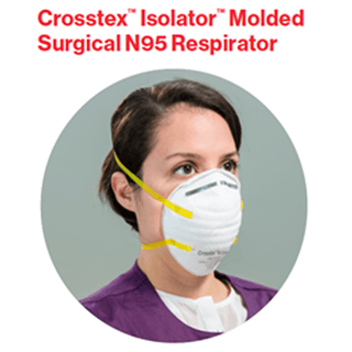 CROSSTEX ISOLATOR MOLDED SURGICAL N95 RESPIRATOR - Molded Surgical N95 Respirator, 20/bx, 12 bx/cs (Orders are Non-Cancellable & Non-Returnable) | Quantity - 1x CS