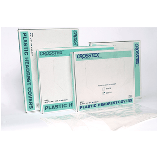 CROSSTEX HEADREST COVER - PLASTIC - Cover, Jumbo, 9" x 14", Clear, 250/bx, 4 bx/cs (60 cs/plt) | Quantity - 1x CS