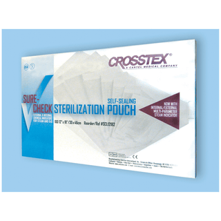 CROSSTEX SURE-CHECK STERILIZATION POUCHES - Pouch, 12" x 18", 100/bx, 5 bx/cs | Quantity - 1x CS