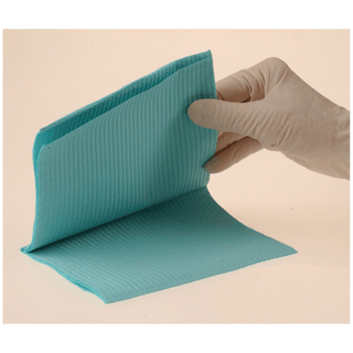 CROSSTEX ECONOBACK 2 PLY TOWELS - Towel, 2-Ply Paper, Poly, 19" x 13", Aqua, 500/cs | Quantity - 1x CS