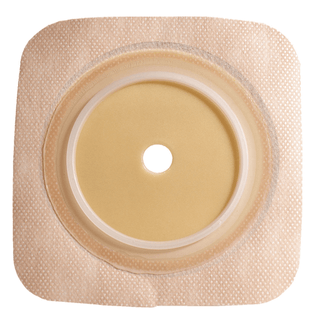 CONVATEC SUR-FIT NATURA TWO-PIECE DURAHESIVE SKIN BARRIERSkin Barrier, Cut-to-Fit, Flexible, Tape Collar, Tan, 1 1/2" Flange, 4" x 4", 10/bx | Quantity - 1x BX