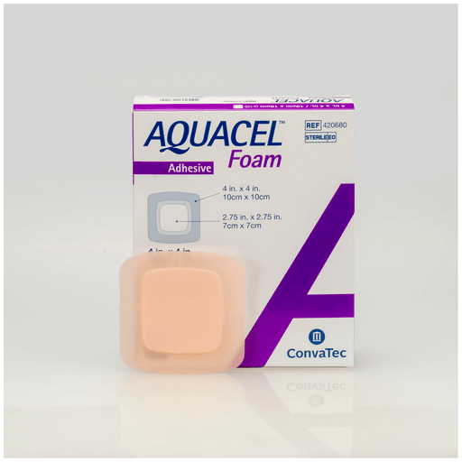 CONVATEC AQUACEL DRESSINGSFoam Dressing, Adhesive, Square, 4" x 4", 10/bx | Quantity - 1x BX